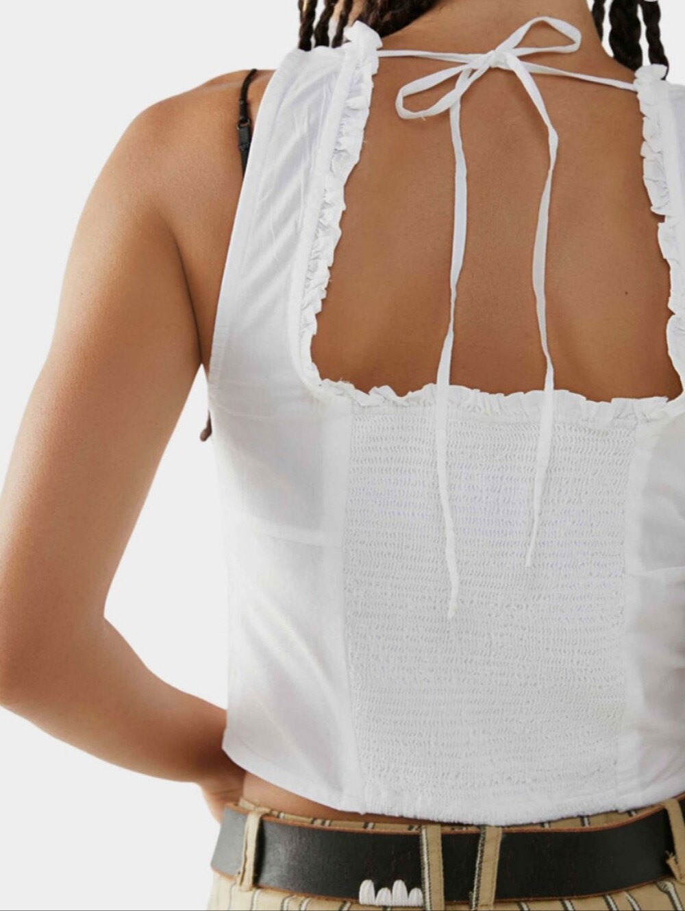Free People Sz M Women's White Amelia Corset Tank Top Blouse - Picture 3 of 7